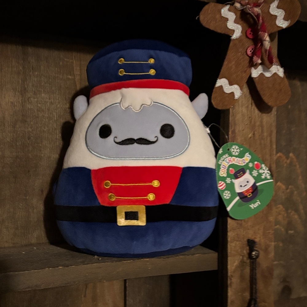 Squishmallows Blue and Red Nutcracker Stuffed Animal Yuri